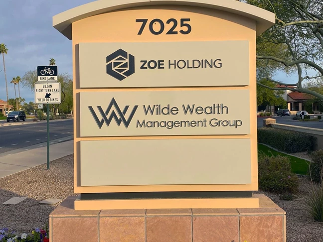 Monument Sign Panels for Wilde Wealth Management Group