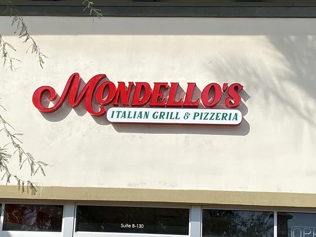Custom Channel Letter Sign for Mondellos Italian Grill & Pizzeria