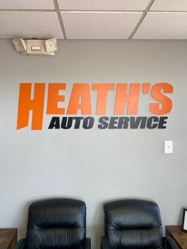 Custom Reception Sign for Heaths Auto Service in Scottsdale
