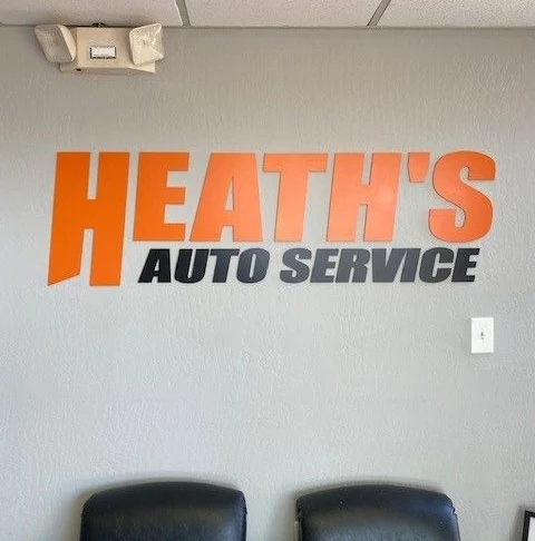 Custom Reception Sign for Heaths Auto Service in Scottsdale