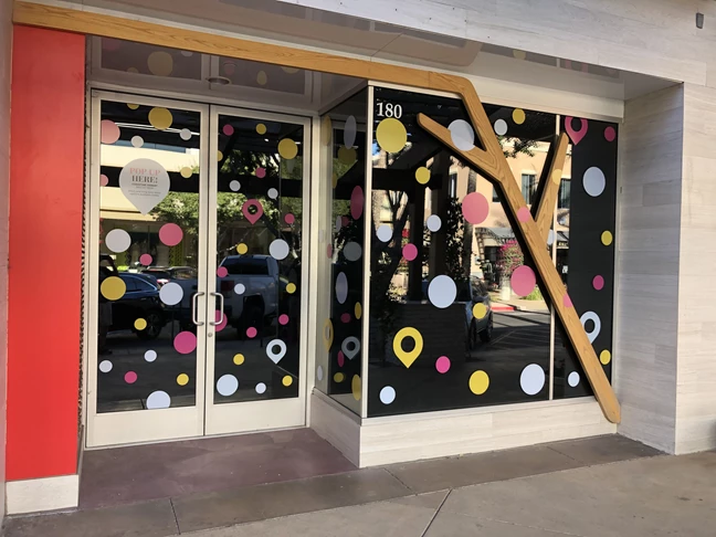 Colorful Window Decals in the Kierland Shopping Center