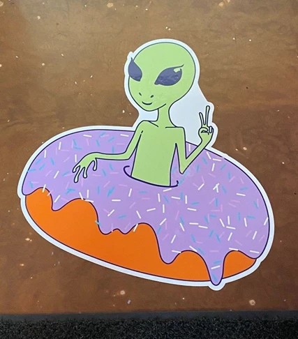 Social Distancing Floor Graphics for Alien Donuts