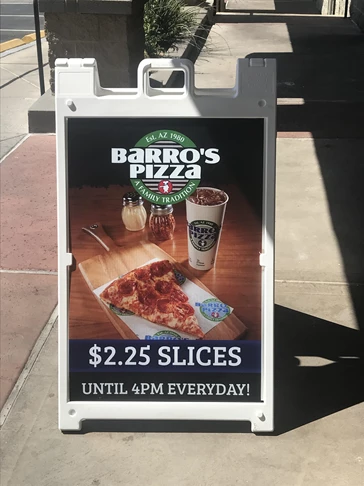 Custom Changeable A-Frame Sign for Barros Pizza
