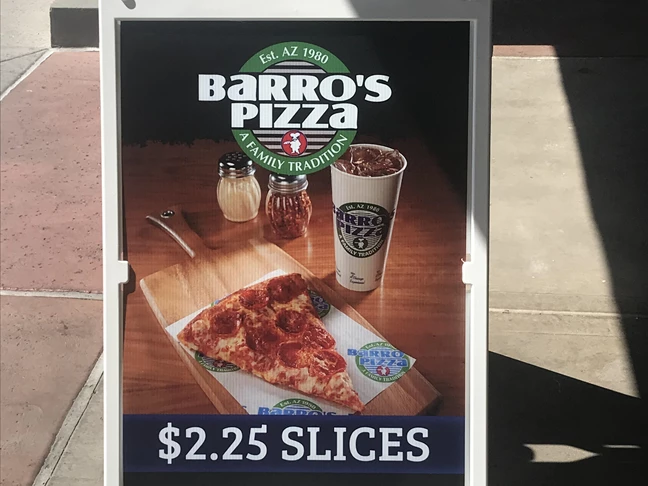 Custom Changeable A-Frame Sign for Barros Pizza