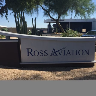 Monument Sign for Ross Aviation in Scottsdale, AZ