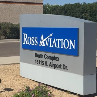 Monument Sign for Ross Aviation in Scottsdale, AZ