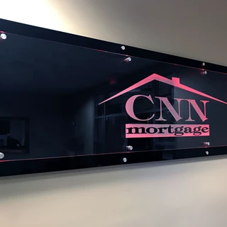 Architectural reception signage CNN Mortgage