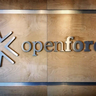 Architectural reception sign for Openforce in Phoenix AZ