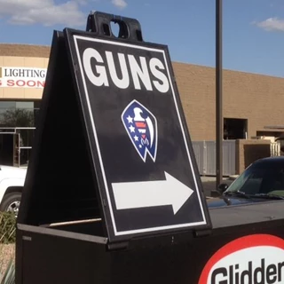 A-Frame Sign for American Spirit Arms in Scottsdale Arizona