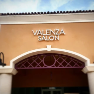 Architectural illuminated signage Valenza Salon